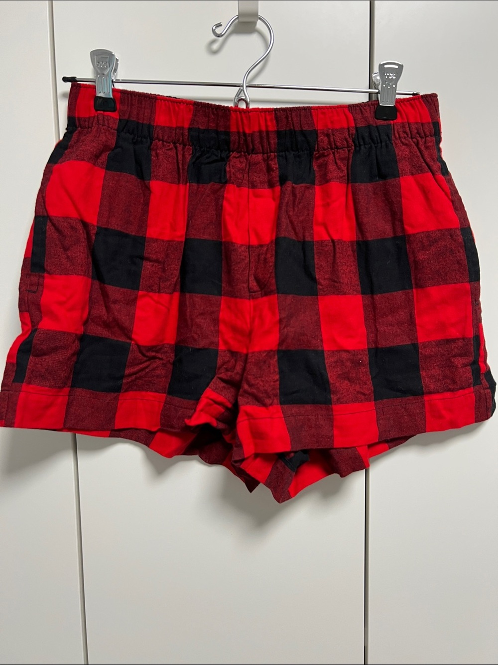 Auden Red and Black Plaid Lounge Shorts
